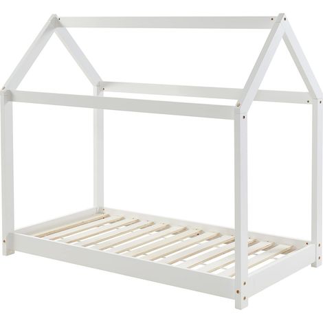 BAÏTA Letto per bambini, capanna Tiny pino bianco, 70 x 140 cm, rete inclusa (1/5)