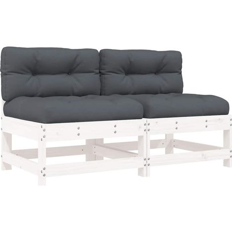 Maison Exclusive - Sofás centrales con cojines 2 uds madera maciz