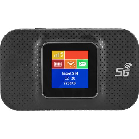 WiFi Portable 4G, écran Couleur 1,44 Pouces, Point D'accès WiFi Mobile 4G en Déplacement avec Emplacement pour Carte Micro SIM, Batterie 3650 MAh, Point D'accès WiFi Mobile 4G (1/5)