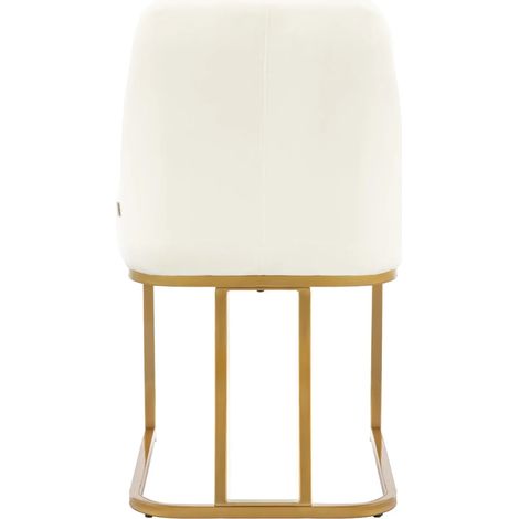 Set de 2 sillas tapizadas de terciopelo beige con estructura metálica MODENUIT (1/5)