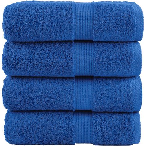 Serviettes d'invités haut de gamme SOLUND, lot de 4. Bleues, 30 x 50 cm, 600 g/m².