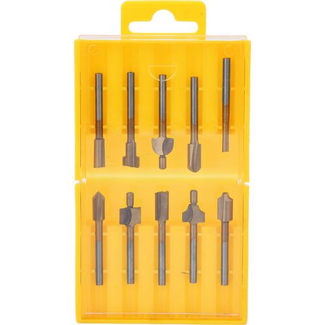 10Fraises en acier rapide à revêtement titane doré, lot de 10 pièces pour bois (1/5)