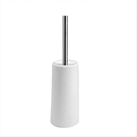 Brosse de toilette et support, lot de 2 brosses de toilette à long manche, blanches (1/5)