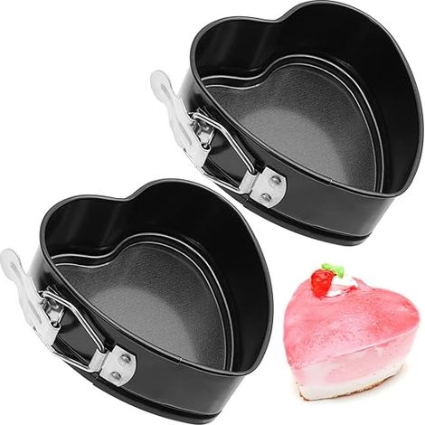 Moldes redondos antiadherentes para pasteles, moldes con forma de corazón, moldes desmontables, de 11 cm de diámetro, adecuados para hacer pasteles y repostería suaves.