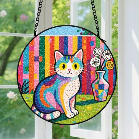 Capteur de Soleil en Vitrail  Décoration Spirituelle pour Maison 15cm (1/4)