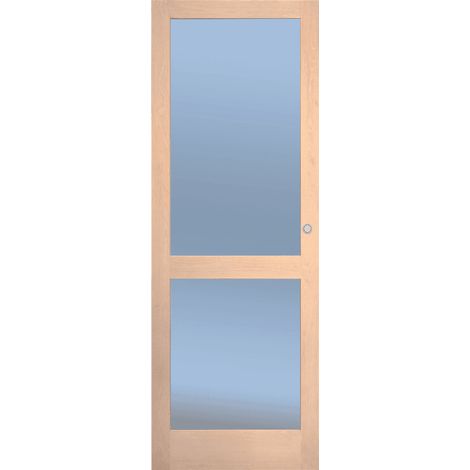 Porte nue, sans cadre, bois Bouleau Access : 2 carreaux, Traverse droite, 73 cm en rive droite - Reivilo
