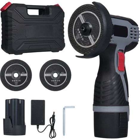 [JAMAIS UTILISÉ]Meuleuse d'angle sans fil 28 000 tr/min, mini-meuleuse d'angle avec batterie 16,8 V 2 x 1 500 mAh, lames de coupe et affichage numérique LED pour la découpe de briques et de bois polis (1/5)