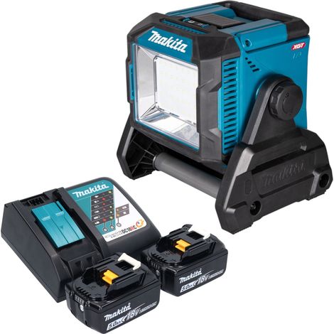 Makita ML 005 G RT Lampe de chantier sur batterie 18 / 40 V max. 3.600 lm + 2x batterie 5,0 Ah + chargeur (1/5)