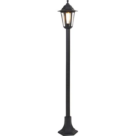 QAZQA Clásico/Antiguo Linterna inteligente negra 122 cm con wifi ST64 - New Haven Plástico /Vidrio Alargada Adecuado para LED Max. 1 x 7 Watt