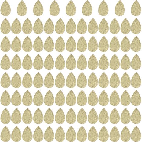 100Pcs Earring Pendant Perforated Drop Shape PU Leather Sequin Ornament Decoration SuppliesGold (1/5)