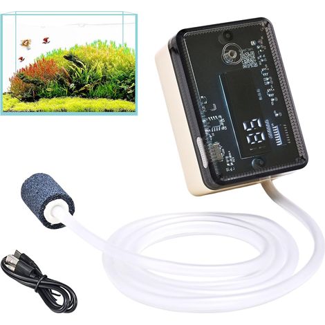 Pompe à Air d'Aquarium - Batterie Rechargeable Et Transparent - Pompe à Air (1/5)