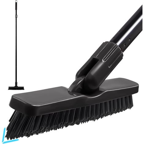 Brosse Joint Carrelage avec Long Manche 132cm, Noir Nettoyant Joint Carrelage, Balai Brosse Sol Interieur de Nettoyage pour Carreaux, Salle de Bain, Cuisine, Douche, Plinthes (1/5)