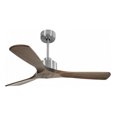 Modulo Slim de Klassfan - Ventilateur de plafond et destratificateur moteur DC chrome et pales bois sombre 25 à 40 m² (1/5)