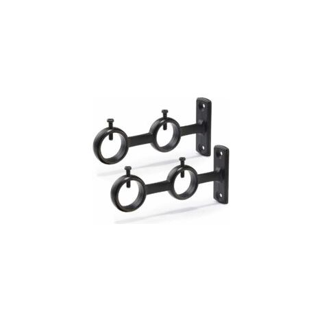 Lot de 2 Supports de Tringle à Rideaux Double Crochets pour Tringle à Rideaux de Salon, Chambre à Coucher, Tringle à Rideaux