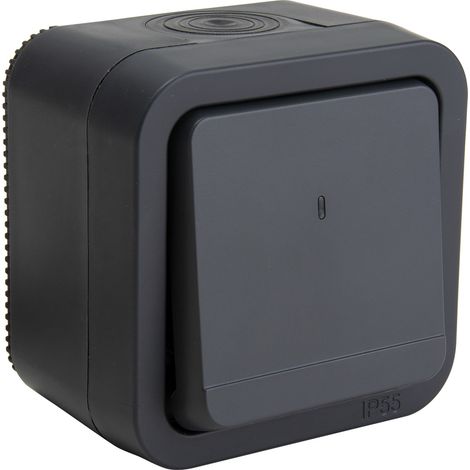 Bouton poussoir étanche IP55 bornes auto + voyant lumineux - en saillie - gamme Granite - Protec (1/5)