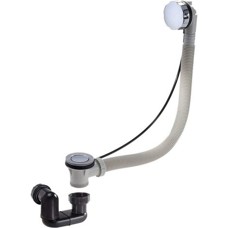 Colonna vasca in plastica con cavo in acciaio inox e sfione 1"1/2"