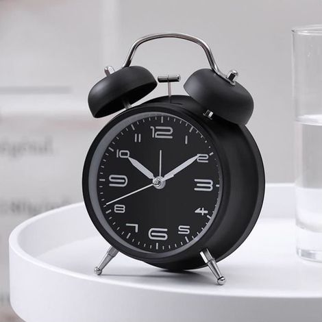 Réveil matin lumineux - 4 pouces - Alarme - Décoration - Noir (1/4)