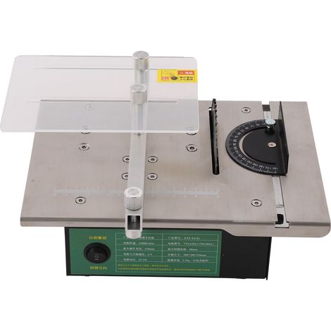 Scie circulaire miniature précise 220V, machine de découpe électrique réglable pour bricolage, outil de table compact avec prise UE, usage domestique (1/5)