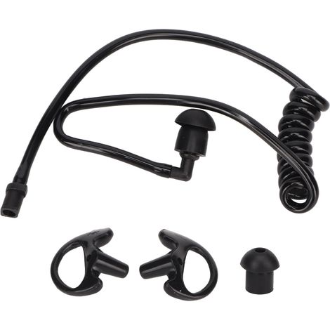 Tube Acoustique Enroulé pour Micro Casque Radio 2 Voies, Compatible Motorola Kenwood Icom, avec Embouts Noirs (1/5)
