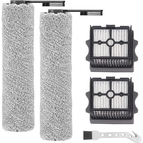 Rouleau de brosse de rechange et Filtre HEPA pour Tineco Floor One S5 Combo / S5 Combo Power Kit aspirateur humide et sec, 2 rouleaux de brosse + 2 filtres + 1 brosse de nettoyage (1/5)