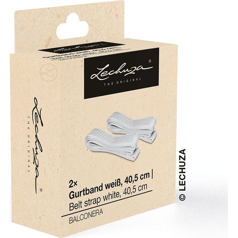 LECHUZA® Ersatzteil 2 Gurtbänder Weiß 40,5 cm für Balkonkastenhalterung (1/2)