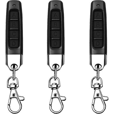 Lot de 3 télécommandes universelles 433 MHz pour portail électrique. alarme auto. portes. magasins. volets roulants (1/4)
