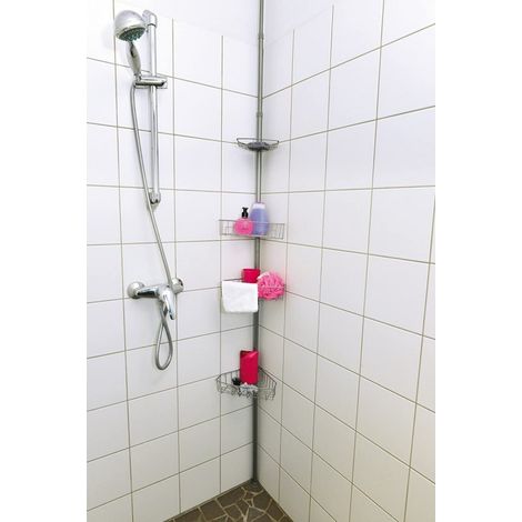 Colonne de douche télescopique 4 paniers métal peint. (1/2)