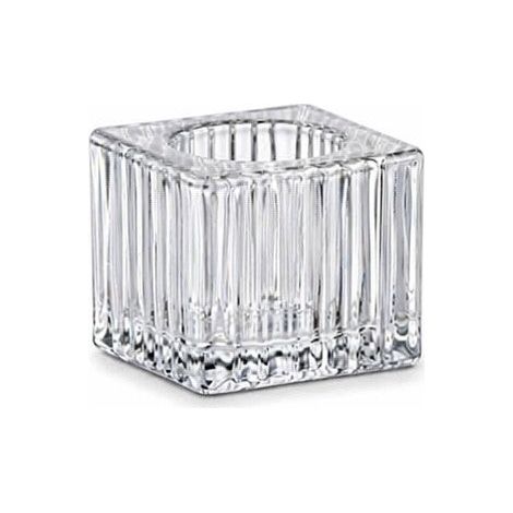 Regalo Italiano Portacandela in Vetro 4 x 4 Cm H 4 Cm – Ideale Bomboniera ed Eventi