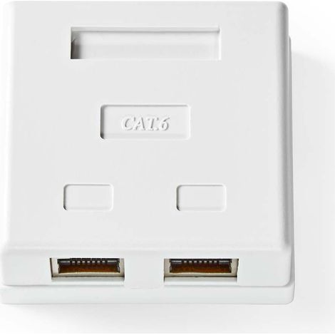 Caja mural de red  En la pared  2-Port port(s)  STP CAT6  Recto  Mujer  Chapado en oro  PVC  Blanco  Caja (1/5)