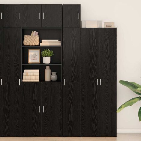 Wandschrank Schwarz Eichen-Optik 30 x 42,5 x 39,5 cm