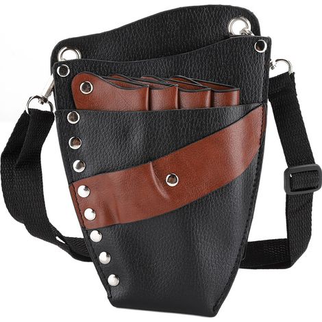 Trousse de coiffure portable avec ciseaux, pince à cheveux et peigne - Accessoire de rangement professionnel (1/5)
