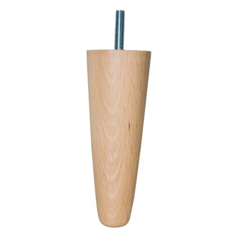 Pata de madera de haya Cónica 16,5 cm – Natural – 1 unidad, recambio para sofás y muebles
