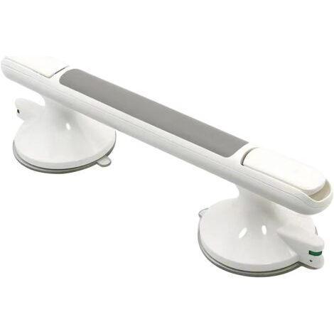 Poignée de douche, barres d'appui de 12 pouces avec ventouse solide pour baignoires et douches, poignée de sécurité pour douche, barre d'équilibre sans perage pour salle de bain (1/5)