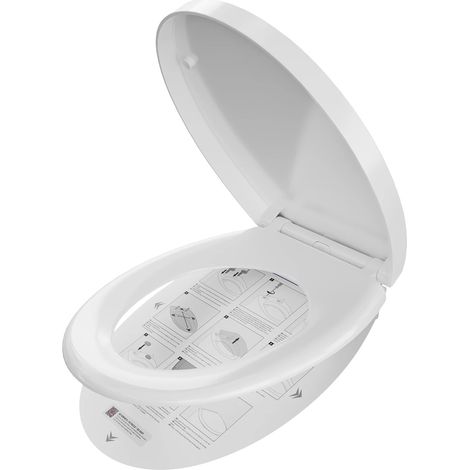 Toilettensitz, Polypropylen-Material, O-förmiges Design, 150 kg Tragfähigkeit, sanft schließender Mechanismus, Schnellverschluss-Funktion (1/5)