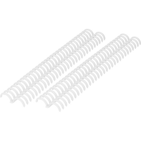 10 weiße Kunststoff-Binderringe mit 30 Löchern, Ø 22 mm, verschleißfest, für Loseblattordner (1/5)