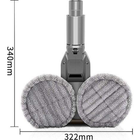 Bardusch - Tête de balai électrique pour nettoyage humide et sec compatible avec Dyson V6 V7 V8 V9 V10 V11 + réservoir d'eau + 6 têtes de balai (1/4)