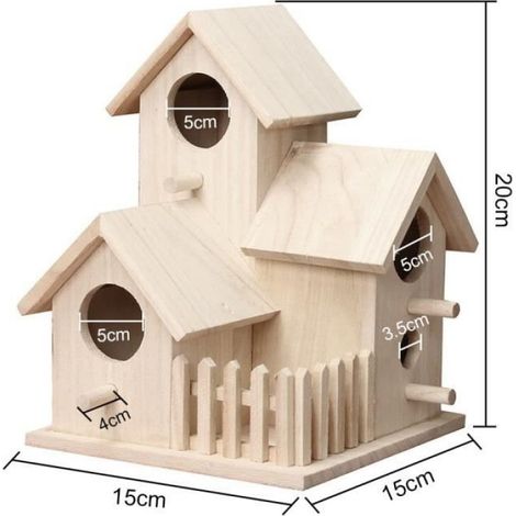Nichoir Oiseaux Exterieur Original, Nichoirs à Oiseaux Sauvages, Cabane Oiseaux Bois Exterieur, pour Suspendre Jardin Abri Repos (1/4)