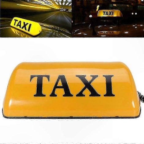 Lampe signal taxi LED jaune étanche, feu magnétique toit véhicule, gyrophare cabine 12V, luminaire portatif auto, éclairage extérieur résistant pluie (1/3)