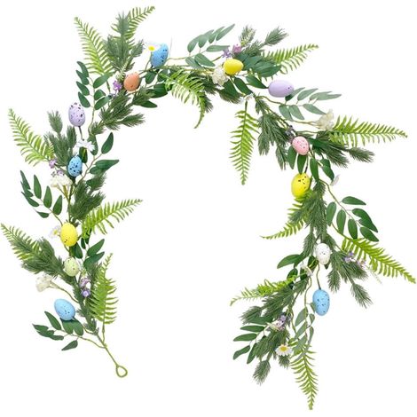 Guirlande De Pâques - 183 Cm - Œufs De Pâques Artificiels - Décoration Printemps Intérieur Extérieur - 1 Pièce (1/5)