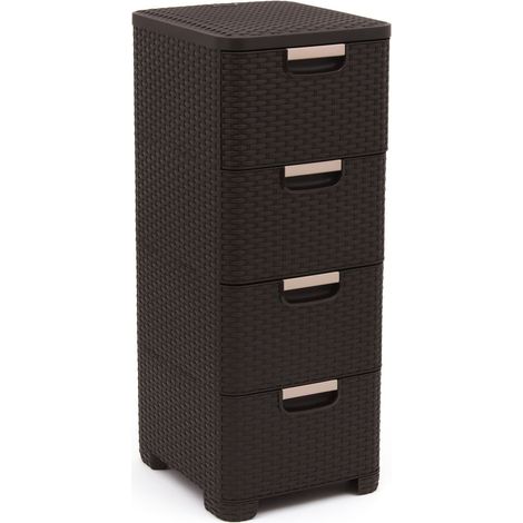 Curver regał z 4 szufladami 4x14l /ciemny brąz
