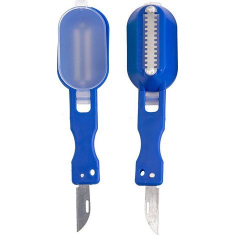 2 Pices Ecailleur A Poisson Professionnel Grattoir à Ecaille De Poisson avec Couvercle ÉPlucheur De Poisson Pratique DéTartreur Grattoir Nettoyant Outil De Cuisine Outil à éPlucher (bleu) (1/5)