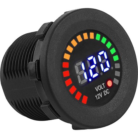 12V Motorrad-Auto-LED-Digital-Voltmeter, wasserdicht, Spannungsanzeige, schwarz, neu (1/5)