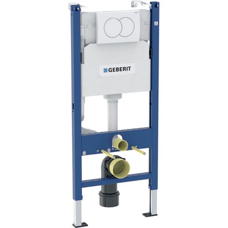Geberit Delta Pack Duofix 112cm telaio di supporto + piastra di comando Delta01, bianco + fissaggi a parete (111.154.11.2)