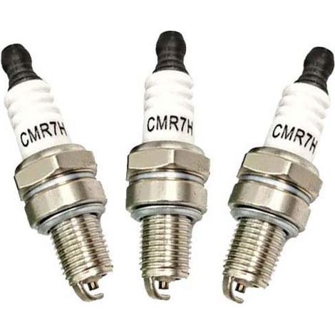 Bougies d'allumage universelles CMR6H, CMR5H et CMR7H, compatibles avec les moteurs 2 temps des tondeuses à gazon et machines de jardin GX35/140. Lot de 3.