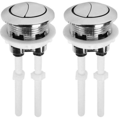Juego de 2 botones universales para cisternas de WC – 38 mm – Descarga dual – Botón pop-up – Botón de descarga dual estándar. (1/4)