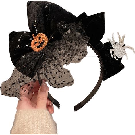 Bandeaux d'Halloween avec nœud citrouille - Accessoires pour cheveux pour une fête d'Halloween réussie (1/5)
