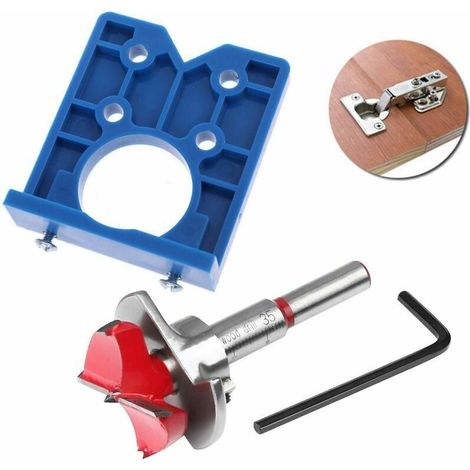 35MM De Perçage Outils pour Charnières de Placard et Plaques de Montage,Pour Menuiserie ,Charnière Gabarit Ensembles de Forets à CharnièRe Dissimulée En Foret Guide De Repérage (1/5)