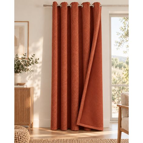 Rideau occultant phonique et thermique 140 x 240 cm Osiris – Terracotta (1/4)