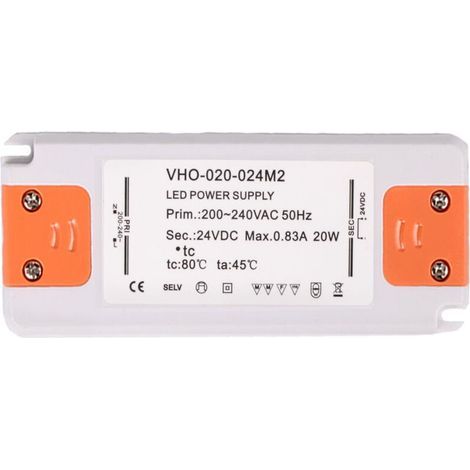 LED-Netzteil-Transformator – 20 W, 12 V DC, 1,67 A – Konstantspannung für LED-Streifen und G4-, MR11- und MR16-LED-Lampen (1/3)