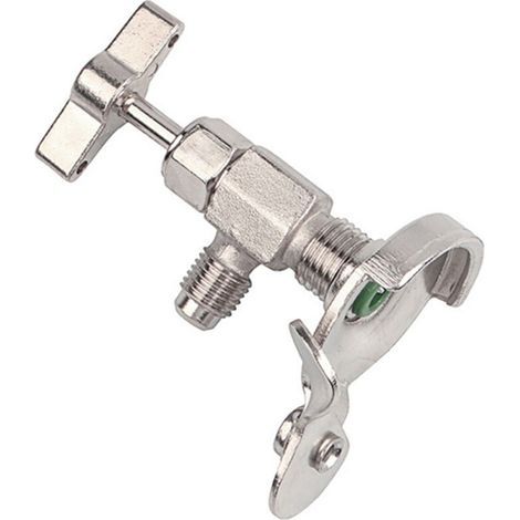 Valve de perçage pour canette de réfrigérant, charge de climatisation de voiture, climatiseur domestique, réfrigérateur, ouvrir la plupart des petites canettes de (interface de sortie britannique de 1